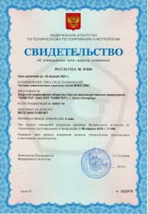 Свидетельство об утверждении типа средств измерений RU.C.33.112.А №61954