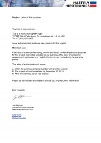 Comintest - Letter of Authorization - Melsytech LLC